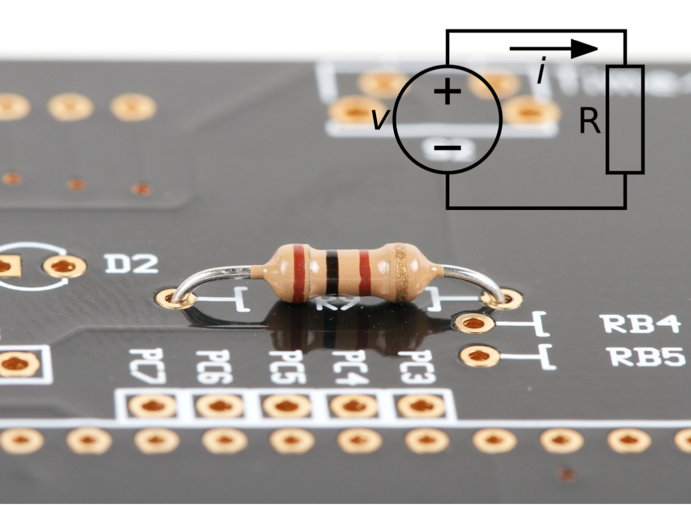 PCB con ley de Ohm