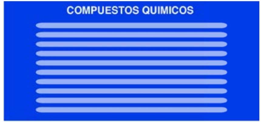 tabla de contenidos de compuestos quimicos