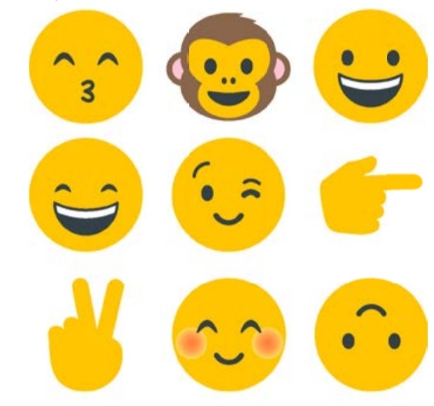 Ilustración que muestra diferentes emojis 