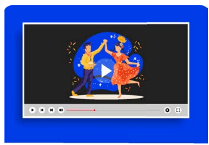 ilustración que muestra la portada de un video sobre niños bailando